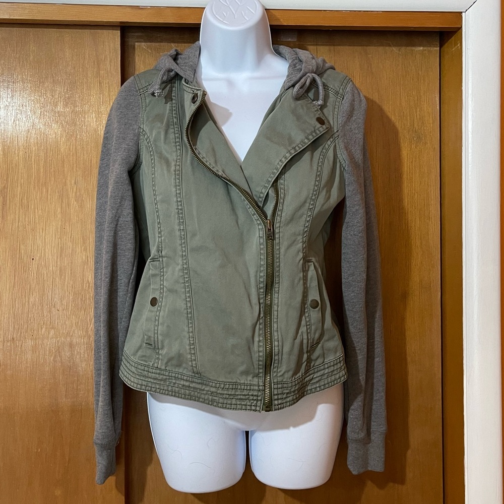 Hollister Olive Hooded Jacket